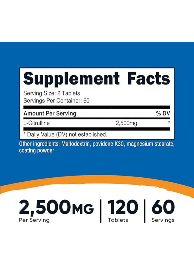 Nutricost, L-Citrulline, 120 Tablets (1,250 mg per Tablet) - Image 5